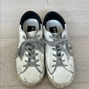 Golden Goose White and Gray Athletic Shoes